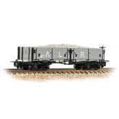 Bachmann Narrow Gauge 393-052A Bogie open wagon in Ashover Railway grey with load (OO9 Gauge)