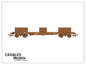 Cavalex Models Plain Brown BLA Bogie Steel Wagon 910217 (OO Gauge)