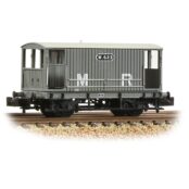 Graham Farish 377-753 MR 20T Brake Van without Duckets Midland Railway Grey (N Gauge)