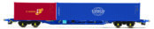 Hornby R60132 Touax, KFA, Container Wagon with 1 x 20' & 1 x 40' Containers - Era 11 (OO Gauge)