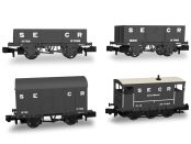 Rapido Trains 942001 SECR Wagons Pack 1 – SECR Livery Freight Train (N Gauge)