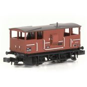 EFE Rail E87540 BR 20T Shark Ballast Plough Brake Van in BR Bauxite Livery (N Gauge)